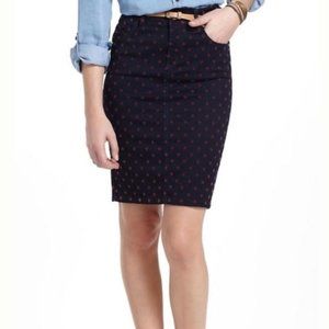 Anthropologie Pilcro Dotted Jean Pencil Skirt